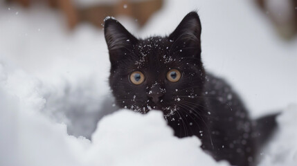 black cat playing the snow (4)