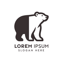 Striking Black and White Polar Bear Logo Design for Brand Identity