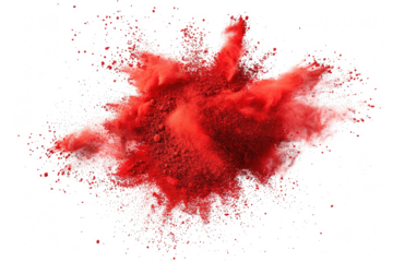 red color pulver explosion isolated on white