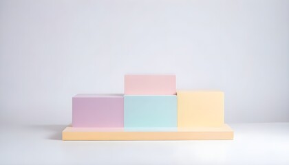 Product promotion board stage in pastel colors, product sales, soft natural colors