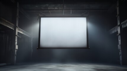 3D Rendering Illustration of an Hanging Projector Screen