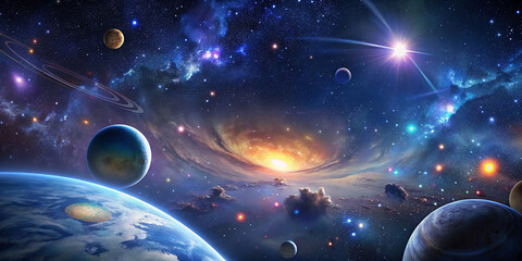 Space. Universe. Cosmic background - obrazy, fototapety, plakaty