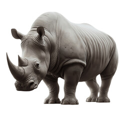 Fototapeta premium Rhino PNG Artwork: Intricate Digital Drawing of Sturdy Rhino - Rhino PNG, Rhino Transparent Background - Rhino PNG Image 