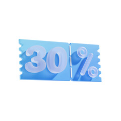 30 Percent Off 3D Icon Illustratrion