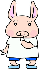 Fototapeta premium Reaction: Surprised pig