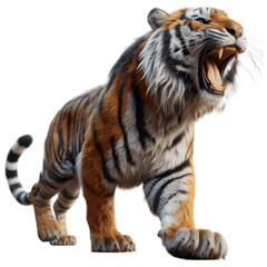 Fototapeta premium Roaring Tiger PNG Download: Imposing Image of Wild Beauty - Roaring Tiger PNG, Tiger Roaring PNG Image, Roaring Tiger Transparent Background 