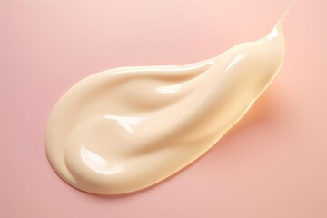 Cosmetic big drop of cream texture isolated on a pastel background