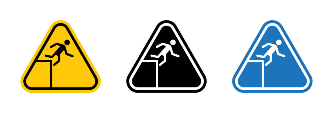 Slip Hazard Warning Sign. Caution for Slippery Floors and Wet Surface Fall Risks.