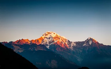 Crédence de cuisine en verre imprimé Annapurna Landscape view of Mount Annapurna range in Nepal. 