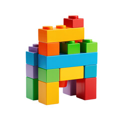 Toy blocks on white or transparent background