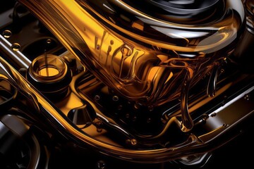 The velvety texture of motor oil, smoothly caressing the engine's vital components. Precise engine care.