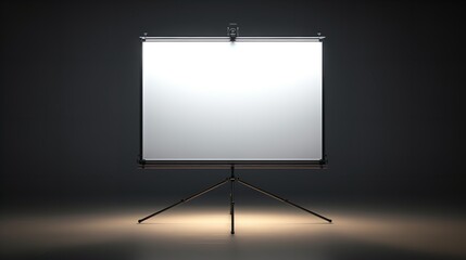 Blank Projection Screen on Tripod - 8K Realistic