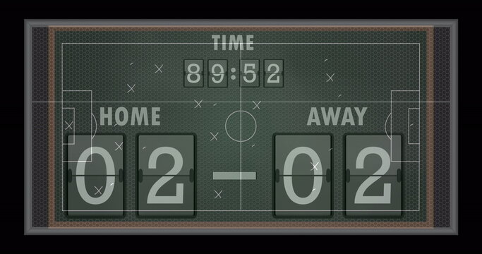 Image of scoreboard with numbers on black background