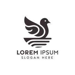 Abstract Dove Symbol Representing Peace or Pigeon Icon for Company Branding Design