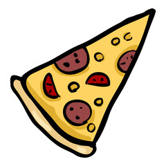 Pizza Hand Drawn Doodle Icon