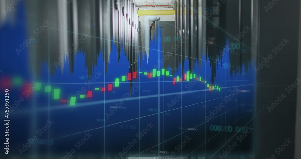 Poster image of financial data processing over computer servers