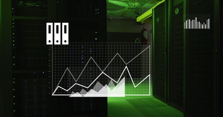Image of financial data processing over computer servers