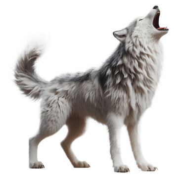 PNG of Howling Wolf: Stunning Image of Majestic Canine in Digital Format - Wolf Howling PNG, Wolf Howling Transparent Background
