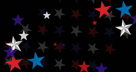 Naklejka premium Image of stars of united states of america on black background