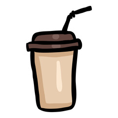 Disposable Cup Hand Drawn Doodle Icon