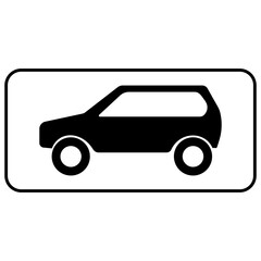 Road sign. Type of vehicle. Information sign
