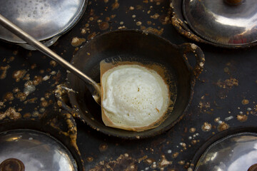 View cooking process of Srabi cake traditional from Indonesia and already cooked