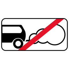 Road sign. Parking lot with an idle engine. Information sign