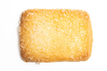 Danish butter cookies the finnish bread cookie top view isolated on white background clipping path