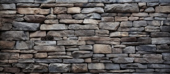 Fototapeta premium Mysterious Black Cat Perched on Weathered Stone Wall in Moonlight
