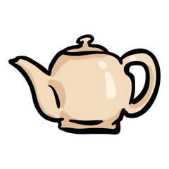 Teapot Hand Drawn Doodle Icon