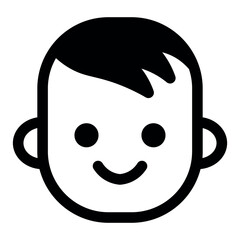 black vector kid icon on white background