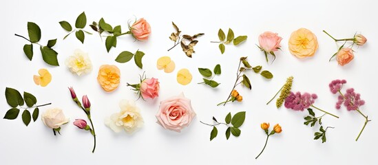 Vibrant Floral Bouquet Collection on a Minimalistic White Background