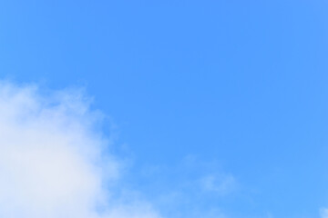 beautiful blue sky with white cloud, natural background in springtime