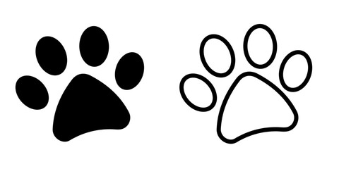 Cute paw icon set, isolated vector illustration design - obrazy, fototapety, plakaty