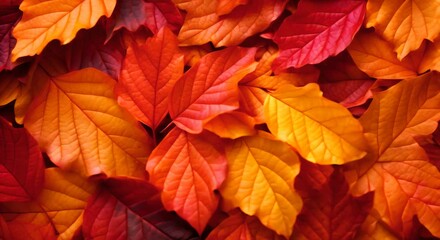The background of the orange leaves in spring is beautifully piled up.
