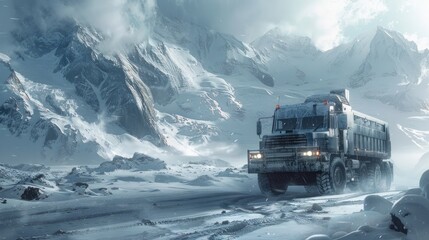 Haul Truck Equipped with Quantum Computing System Optimizing Cargo Distribution in Treacherous Mountain Delivery Mission