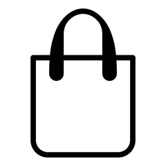 black vector bag icon on white background