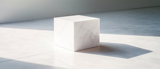 Elegant White Marble Pedestal for Displaying Art, Statues, and Decorative Pieces