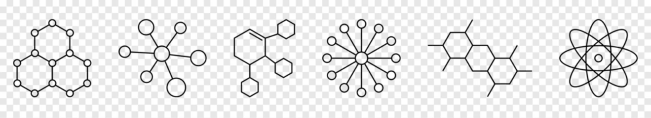 Foto op Plexiglas Molecule icons. Science concept. Vector illustration isolated on transparent background © WorldArt