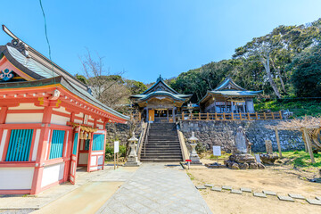 Obraz premium 初春の田島神社 佐賀県唐津市 Tajima Shrine in early spring. Saga Pref, Karatsu City.