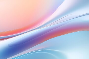 Minimalist glass holographic background with smooth forms, shapeless