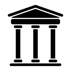 black vector bank icon on white background