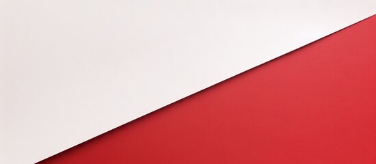 Vibrant Red and White Wall Contrasting with Minimalist White Corner Background