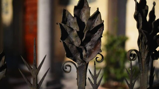 Forged metal fence around Church of Santa Eufemia