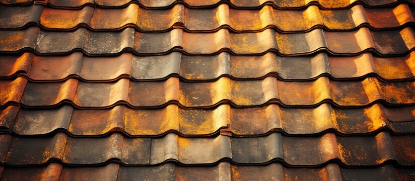 Decayed and Rusted Roof Shingles with Cracked Paint - Urban Decay Concept