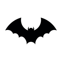 black vector bat icon on white background