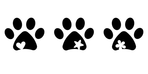 Cute paw clip art vector set, adorable footprint design © Kati Moth