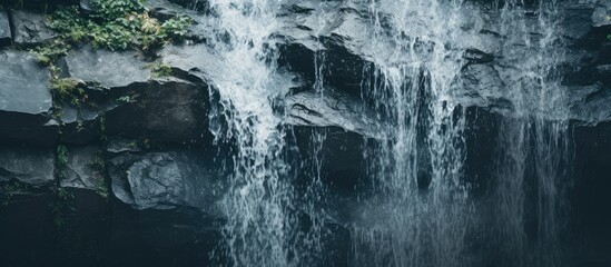 Majestic Waterfall Surrounded by Lush Greenery in the Heart of Enchanting Forest