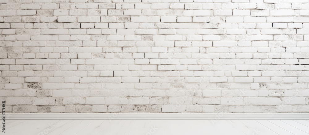 Poster Diverse White Brick Wall Background with Vintage Aesthetic and Textured Surface for Design Projects