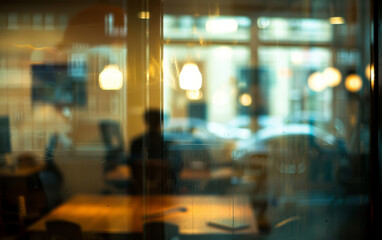 Abstract blurred office hall interior and meeting room